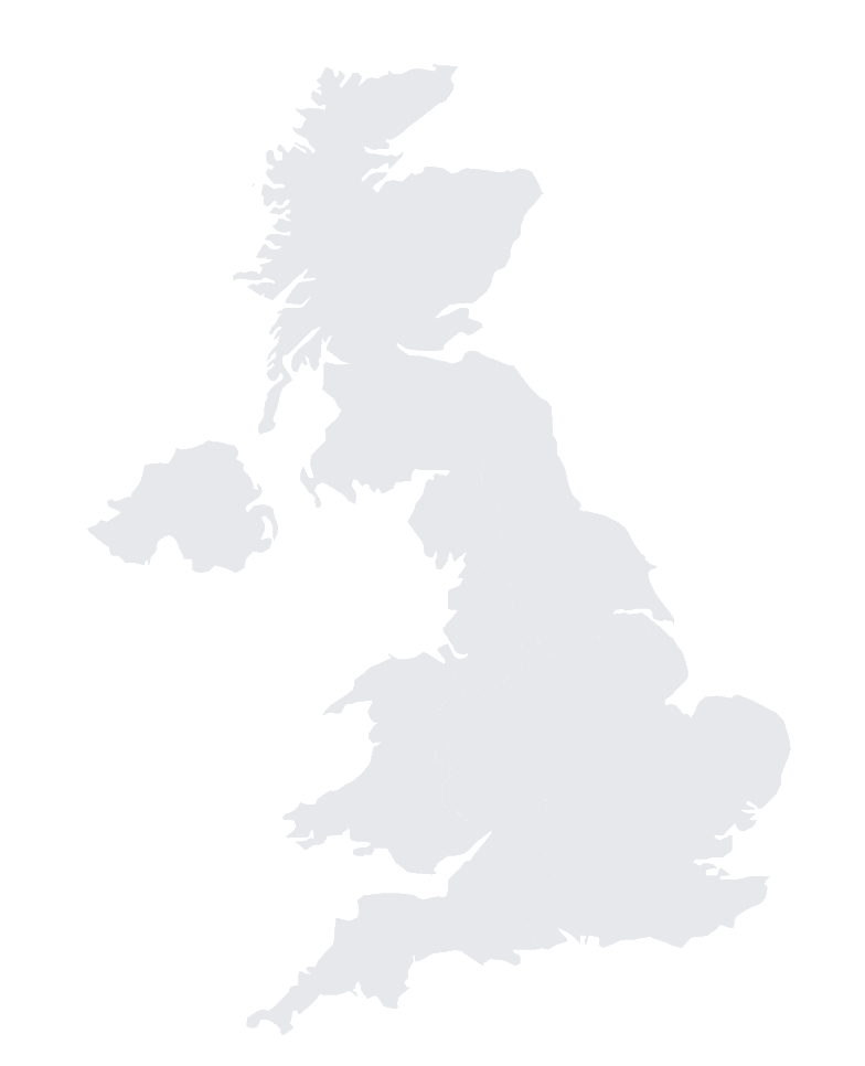 Map of the United Kingdom showing GO CCTV coverage across England, Wales, Scotland and Northern Ireland